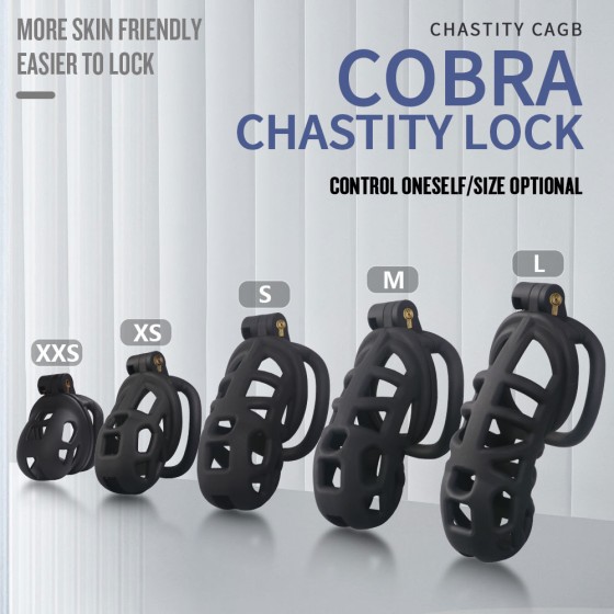 Cobra chastity lock curved ring for men, CD lock birdcage, restraint device, BDSM training, erotic sex toy